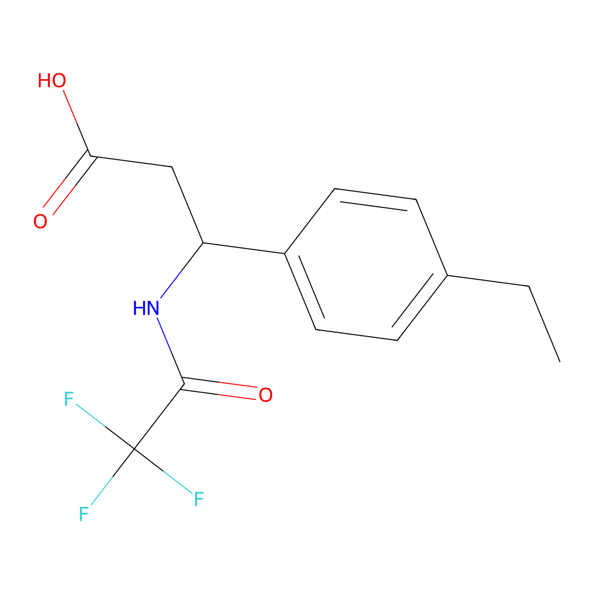 3-(4-ethylphenyl)-3-[(2,2,2-trifluoroacetyl)amino]propanoic Acid molecular structure, CAS 117291-17-5