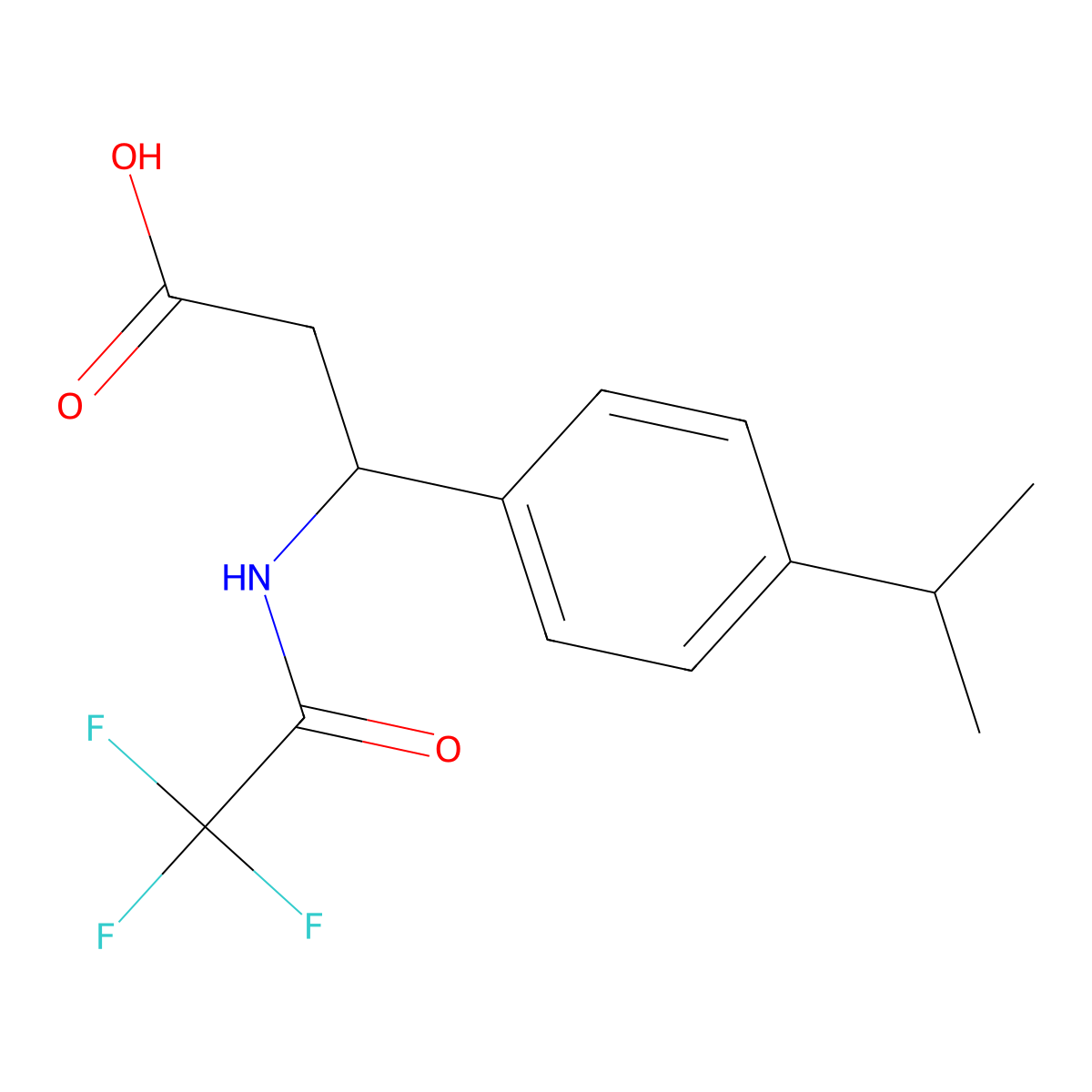 3-(4-Isopropylphenyl)-3-[(2,2,2-trifluoroacetyl)amino]propanoic acid molecular structure, CAS 117291-18-6