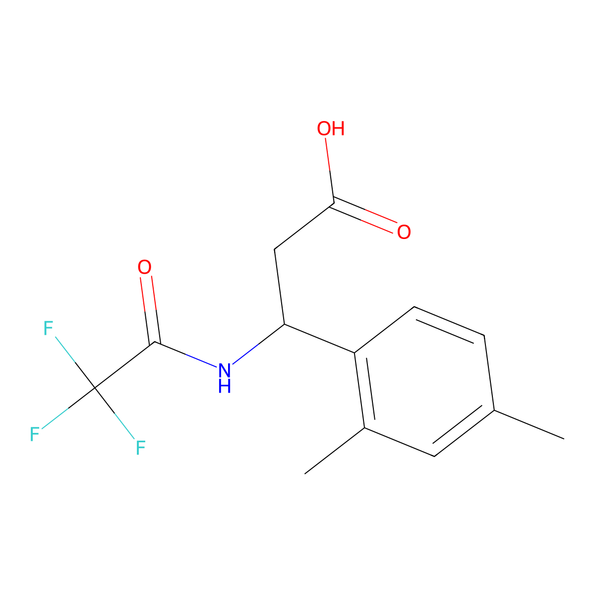 3-(2,4-Dimethylphenyl)-3-(trifluoroacetamido)propanoic acid molecular structure, CAS 117291-19-7