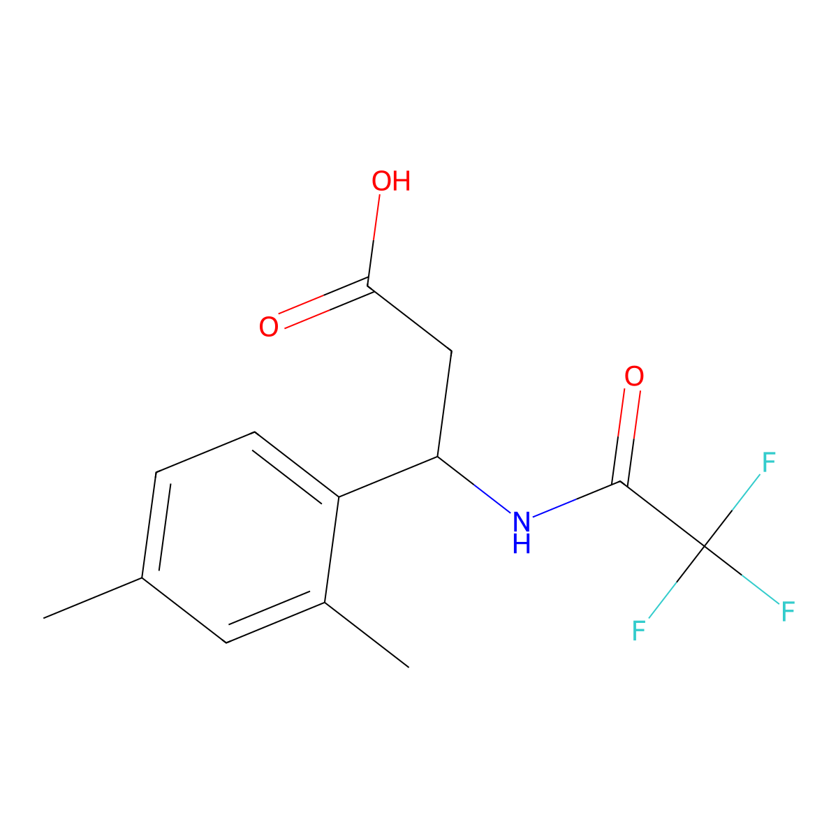 3-(2,4-Dimethylphenyl)-3-(trifluoroacetamido)propanoic acid molecular structure, CAS 117291-19-7