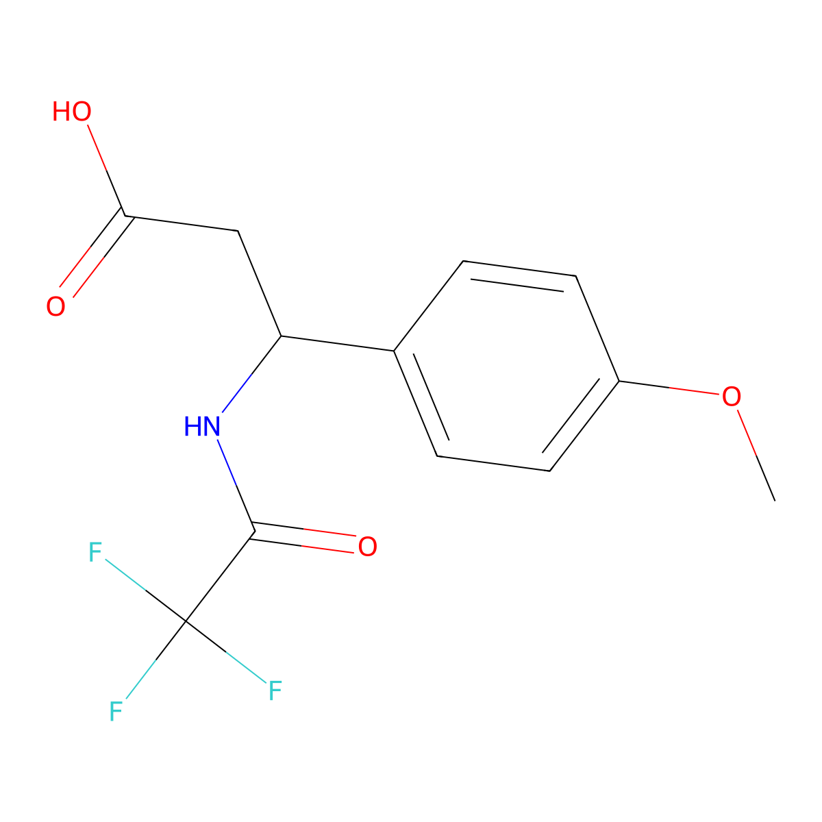 3-(4-Methoxyphenyl)-3-[(2,2,2-trifluoroacetyl)amino]propanoic acid molecular structure, CAS 117291-24-4