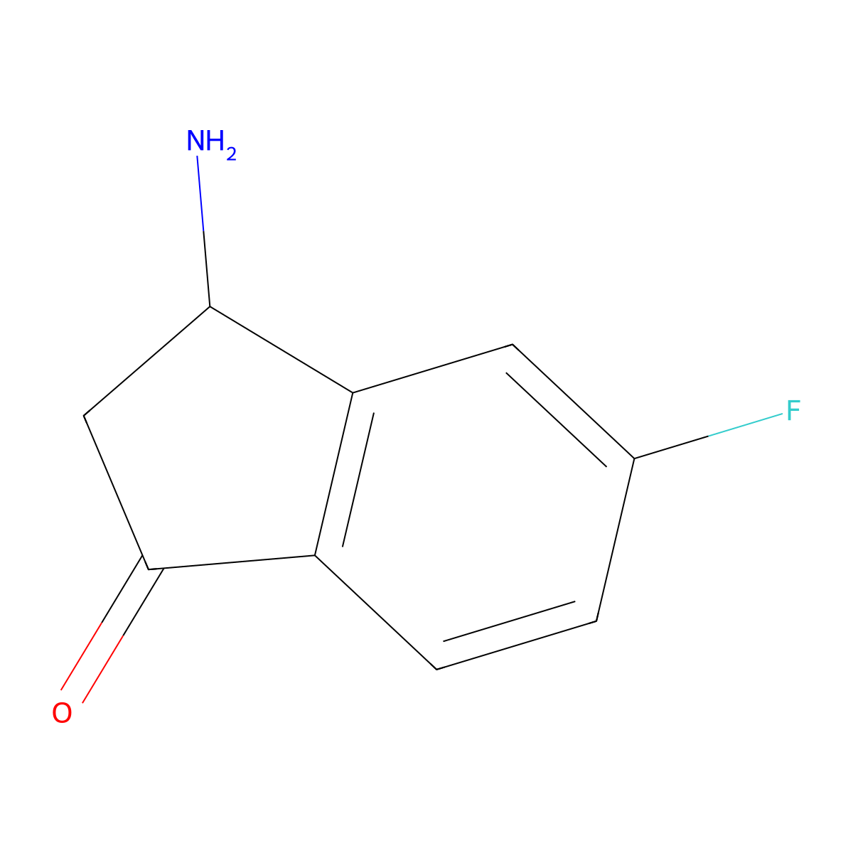 3-amino-5-fluoro-2,3-dihydro-1H-inden-1-one molecular structure, CAS 117291-49-3
