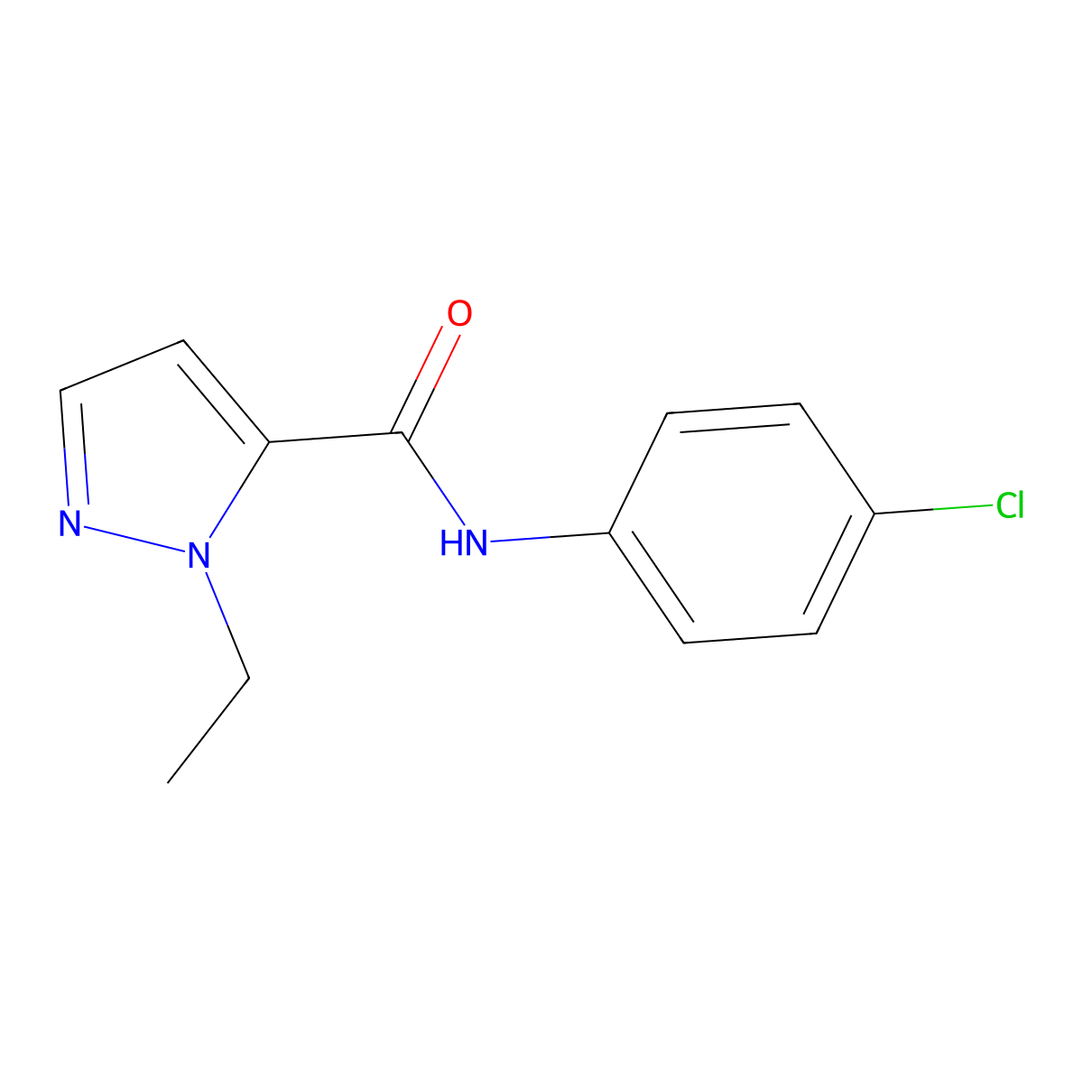 N-(4-chlorophenyl)-1-ethyl-1H-pyrazole-5-carboxamide molecular structure, CAS 1172914-68-9