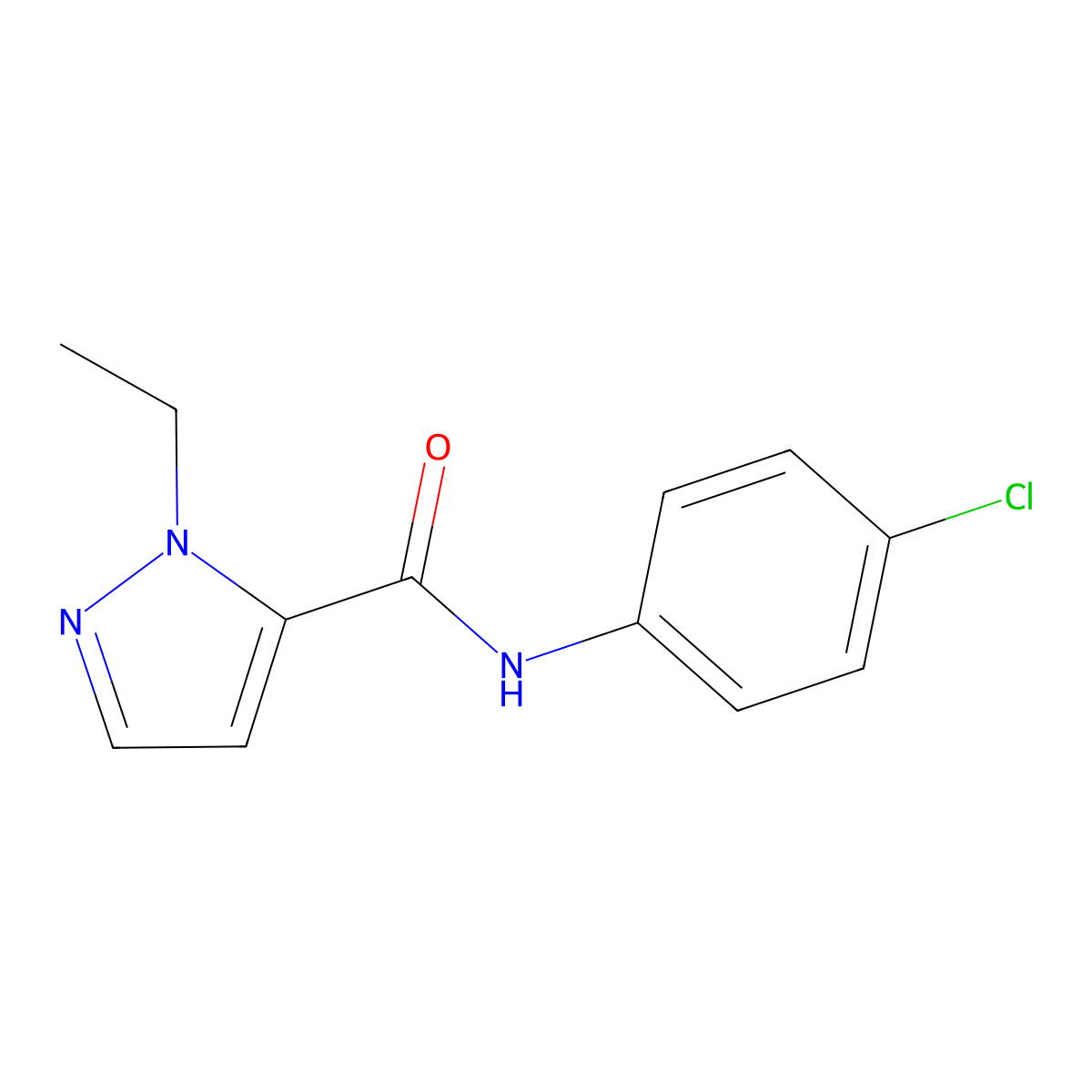 N-(4-chlorophenyl)-1-ethyl-1H-pyrazole-5-carboxamide molecular structure, CAS 1172914-68-9