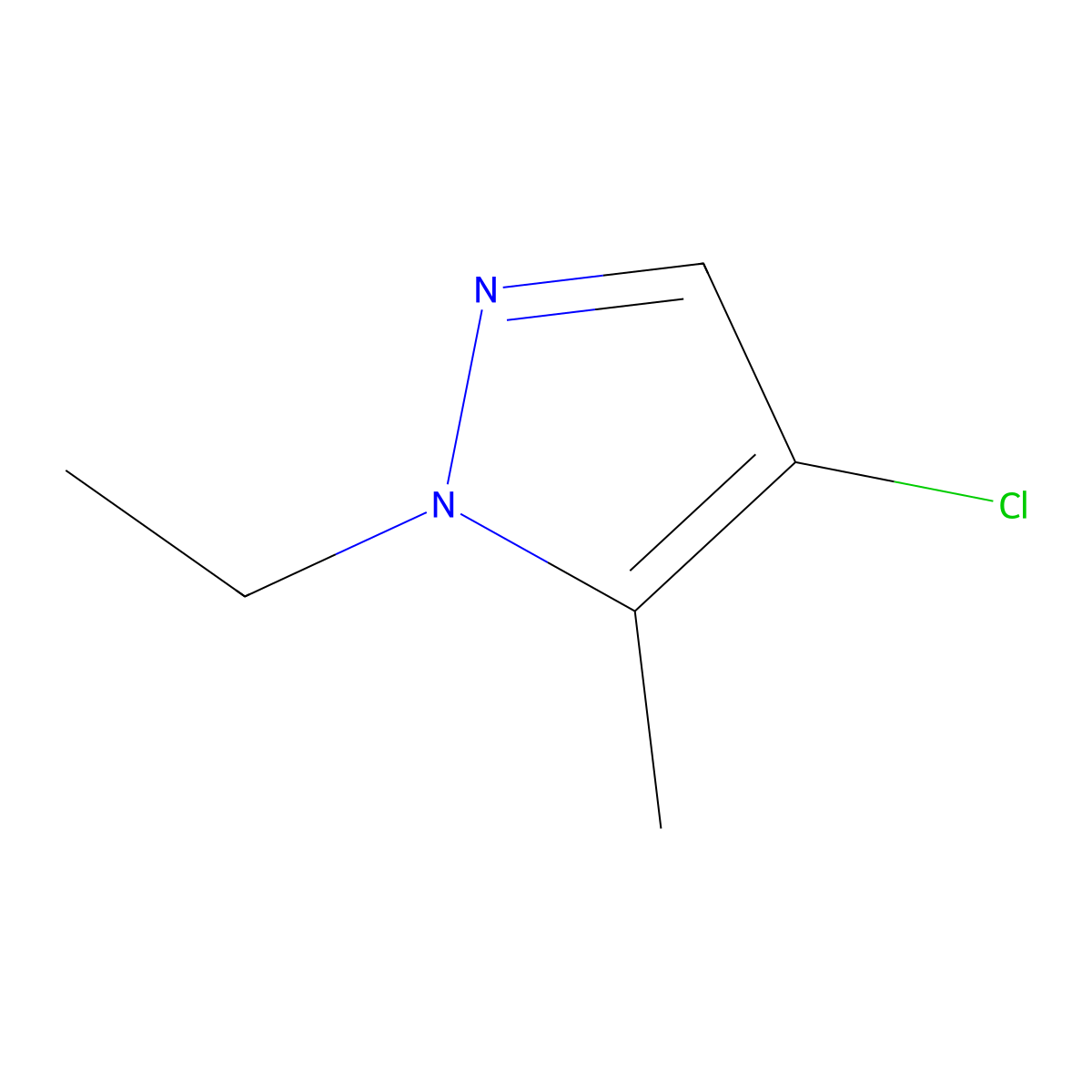 4-chloro-1-ethyl-5-methyl-1H-pyrazole molecular structure, CAS 1172915-66-0
