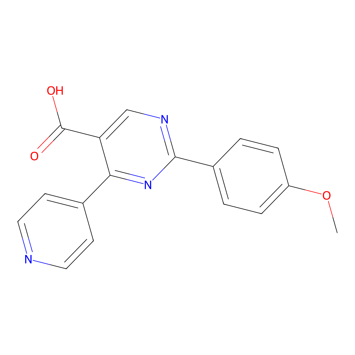2-(4-Methoxyphenyl)-4-pyridin-4-ylpyrimidine-5-carboxylic acid molecular structure, CAS 1172917-35-9