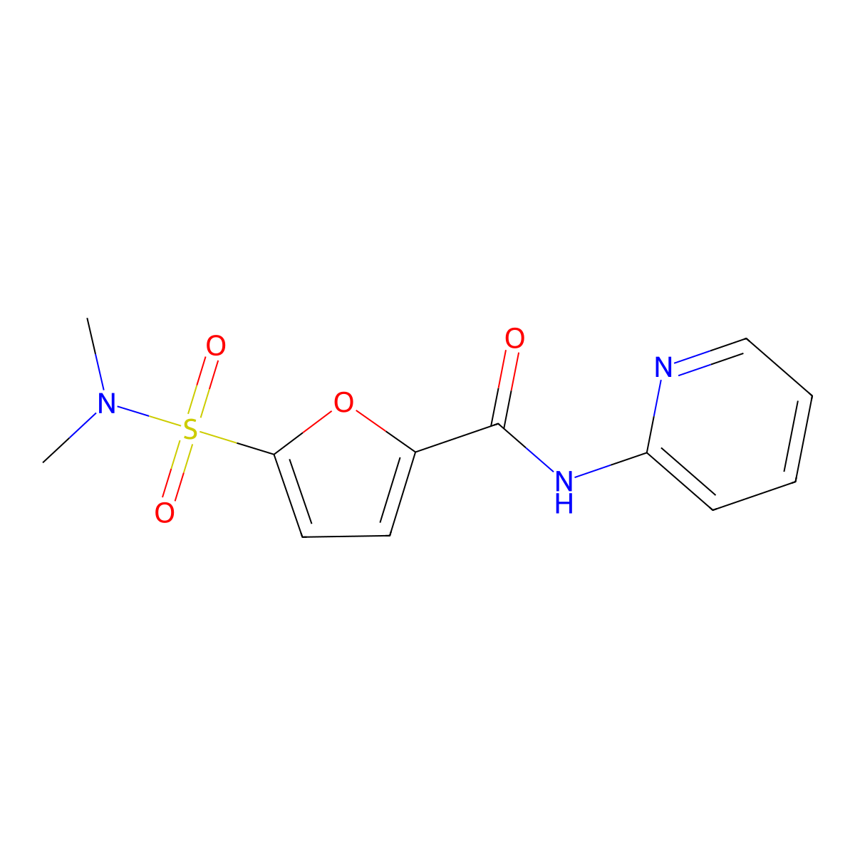 5-(N,N-dimethylsulfamoyl)-N-(pyridin-2-yl)furan-2-carboxamide molecular structure, CAS 1172919-34-4
