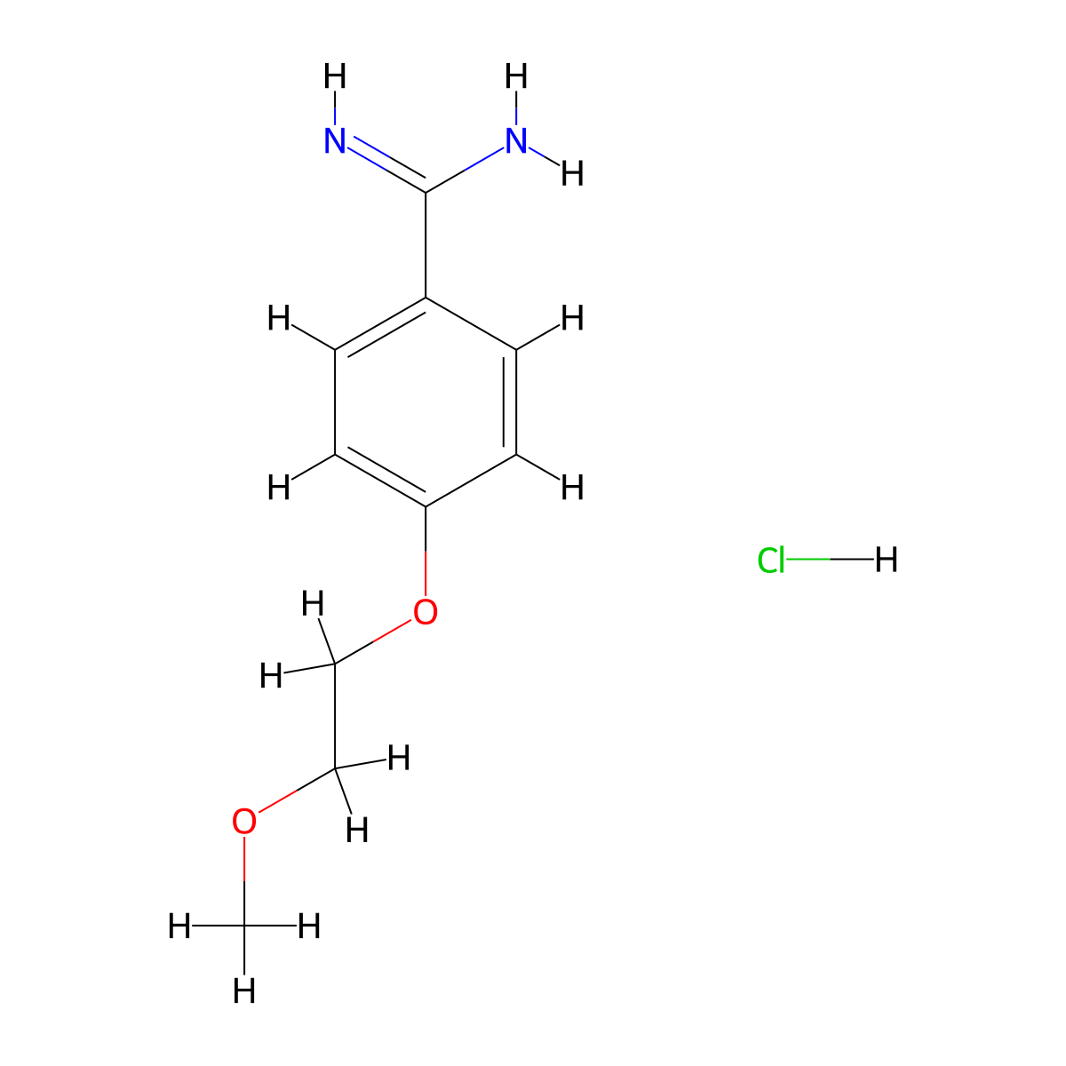 4-(2-Methoxyethoxy)benzene-1-carboximidamide hydrochloride molecular structure, CAS 1172919-42-4