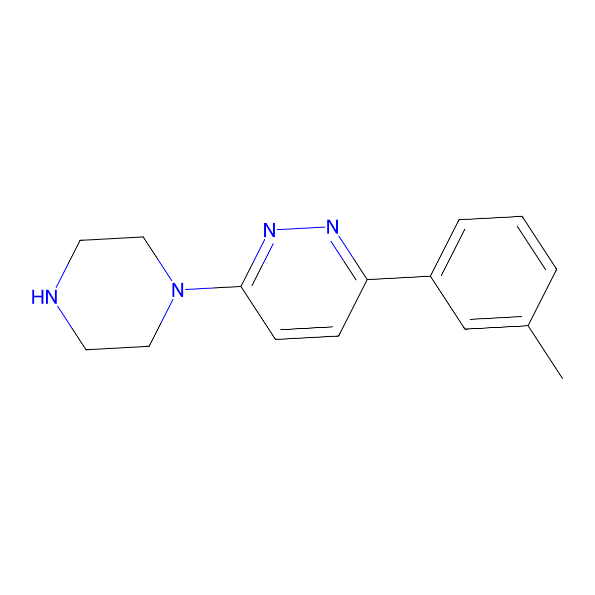 3-(3-Methylphenyl)-6-piperazin-1-ylpyridazine molecular structure, CAS 1172922-46-1