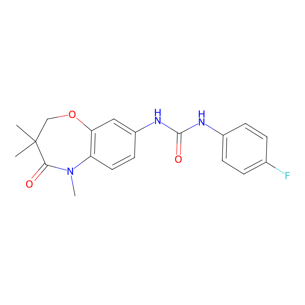 1-(4-Fluorophenyl)-3-(3,3,5-trimethyl-4-oxo-2,3,4,5-tetrahydrobenzo[b][1,4]oxazepin-8-yl)urea molecular structure, CAS 1172922-59-6