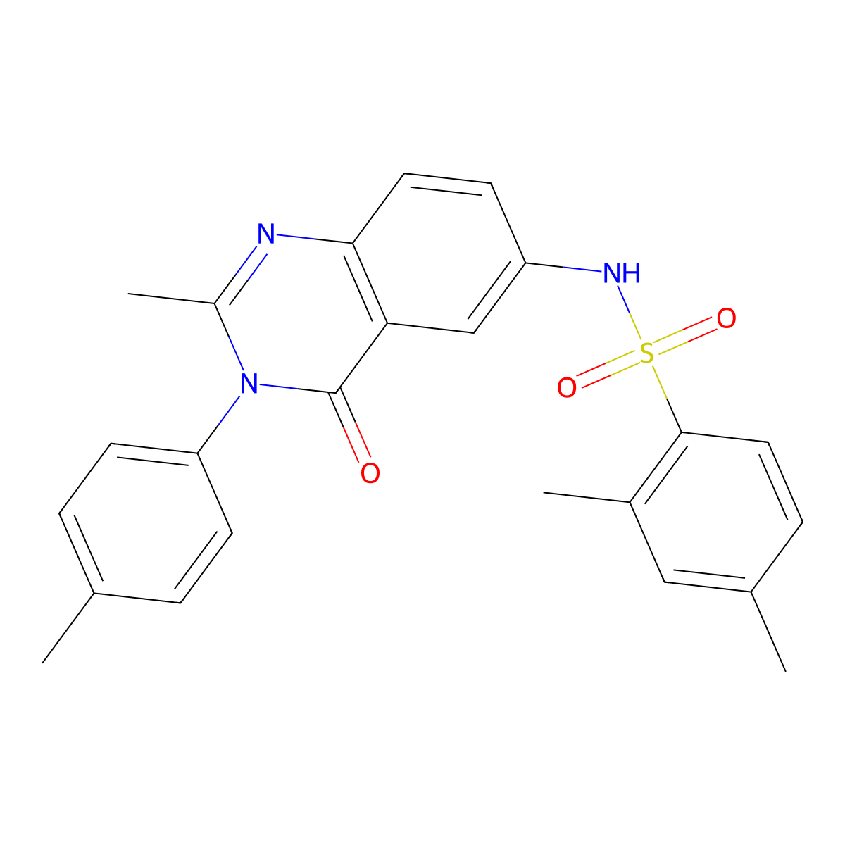 2,4-dimethyl-N-(2-methyl-4-oxo-3-(p-tolyl)-3,4-dihydroquinazolin-6-yl)benzenesulfonamide molecular structure, CAS 1172924-51-4