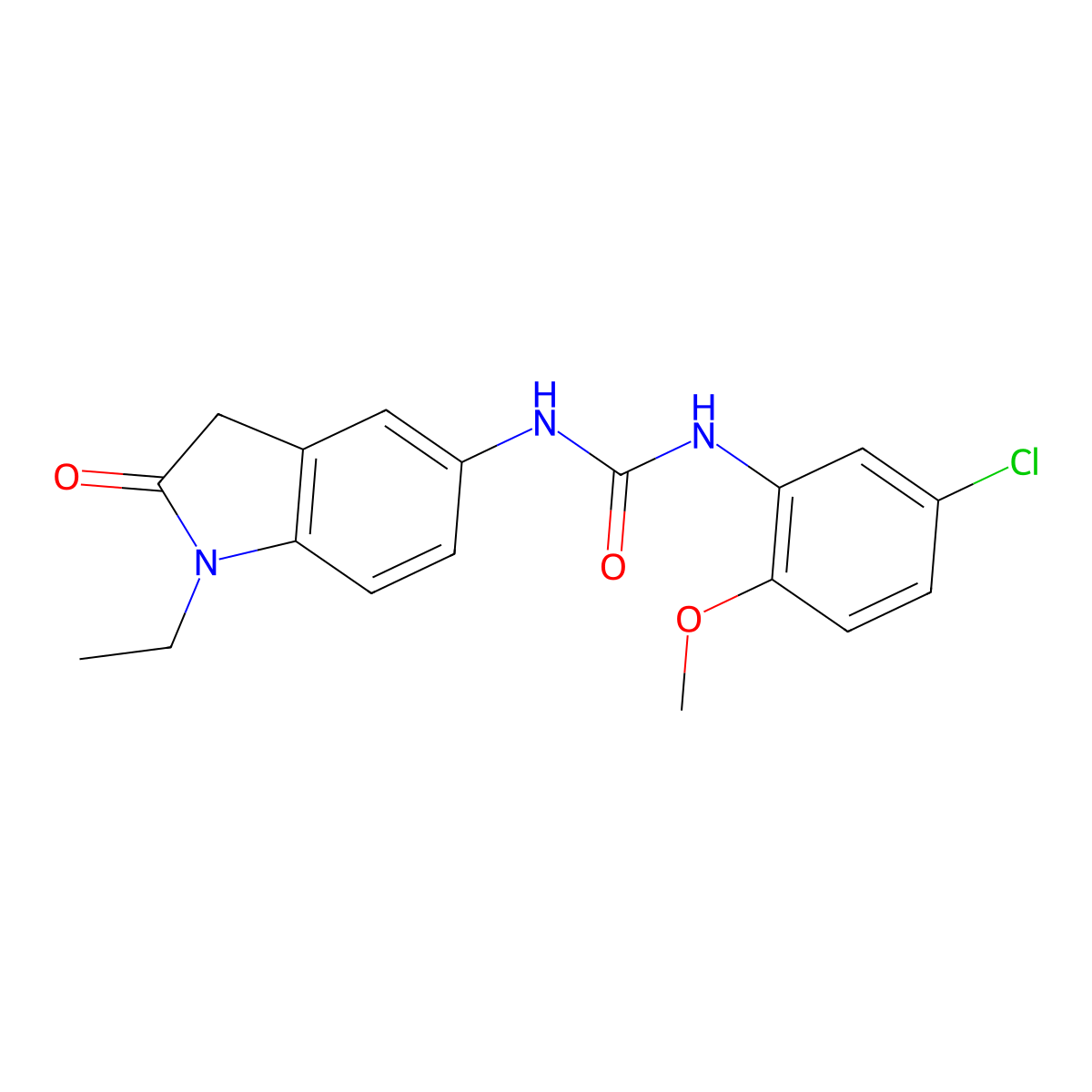 1-(5-Chloro-2-methoxyphenyl)-3-(1-ethyl-2-oxoindolin-5-yl)urea molecular structure, CAS 1172924-64-9