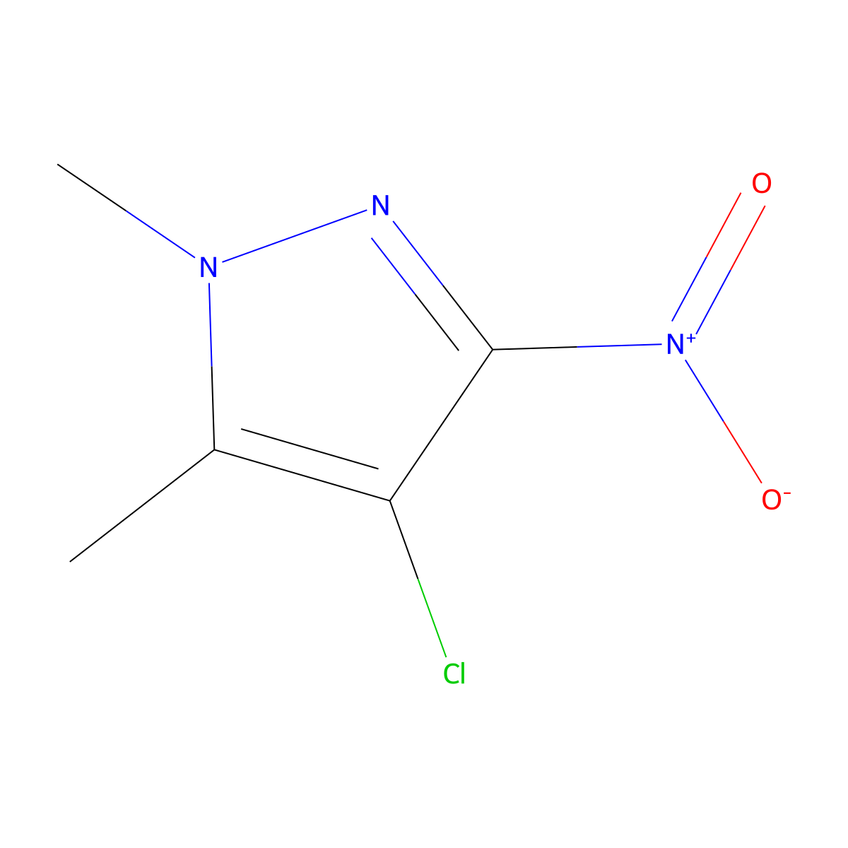 4-chloro-1,5-dimethyl-3-nitro-1H-pyrazole molecular structure, CAS 1172928-09-4