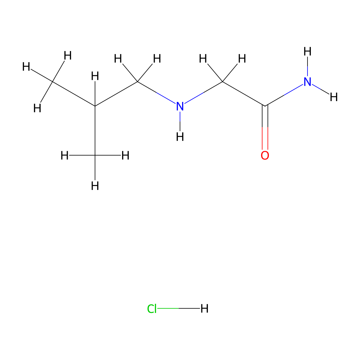 2-[(2-Methylpropyl)amino]acetamide hydrochloride molecular structure, CAS 1172929-20-2