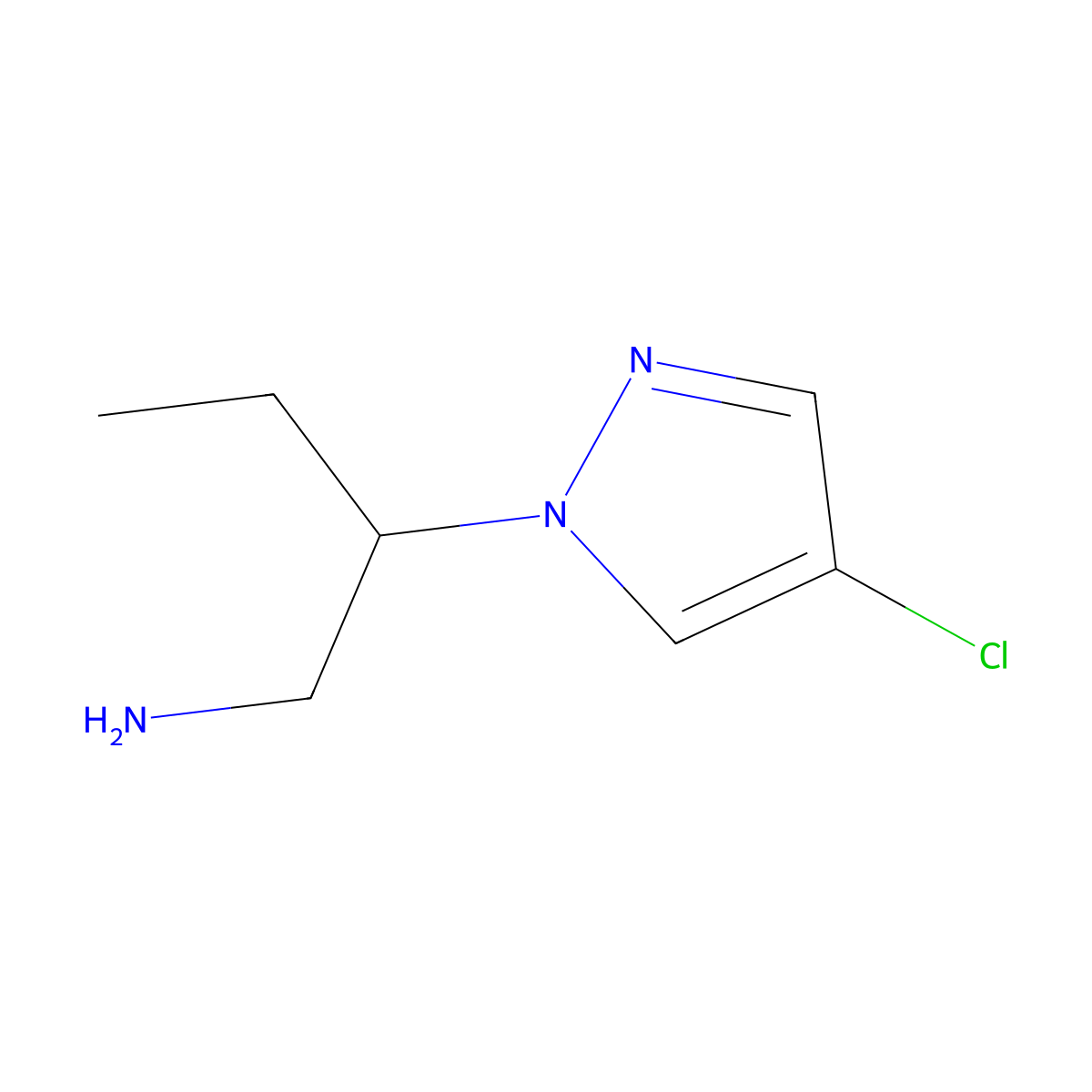 [2-(4-chloro-1H-pyrazol-1-yl)butyl]amine molecular structure, CAS 1172929-76-8