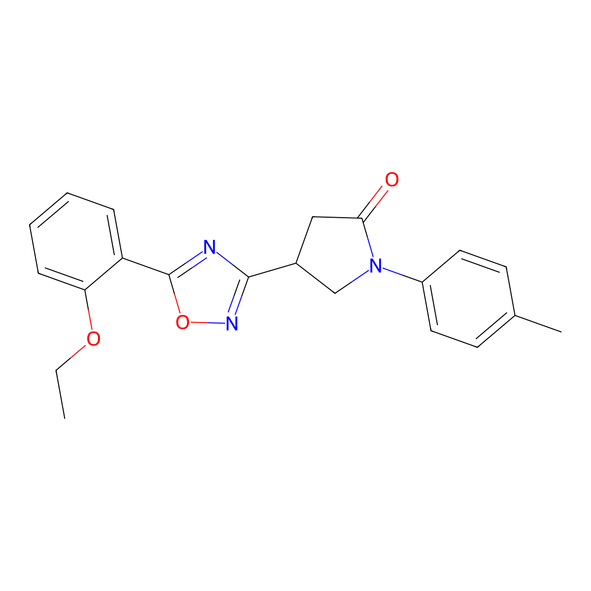 4-[5-(2-Ethoxyphenyl)-1,2,4-oxadiazol-3-yl]-1-(4-methylphenyl)pyrrolidin-2-one molecular structure, CAS 1172931-60-0