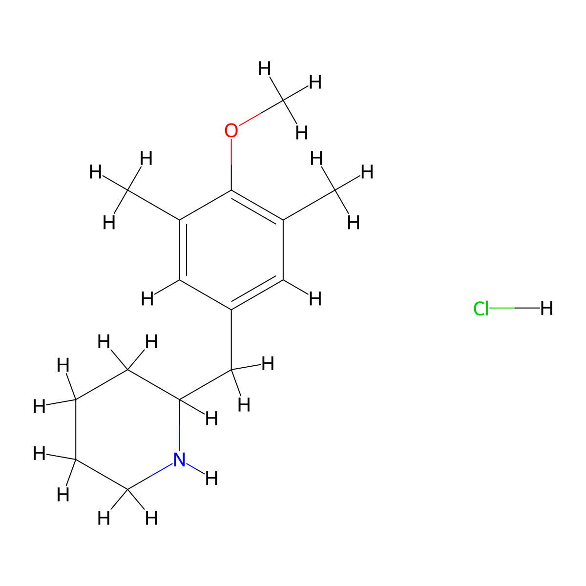 2-(4-Methoxy-3,5-dimethyl-benzyl)-piperidine hydrochloride molecular structure, CAS 1172932-95-4
