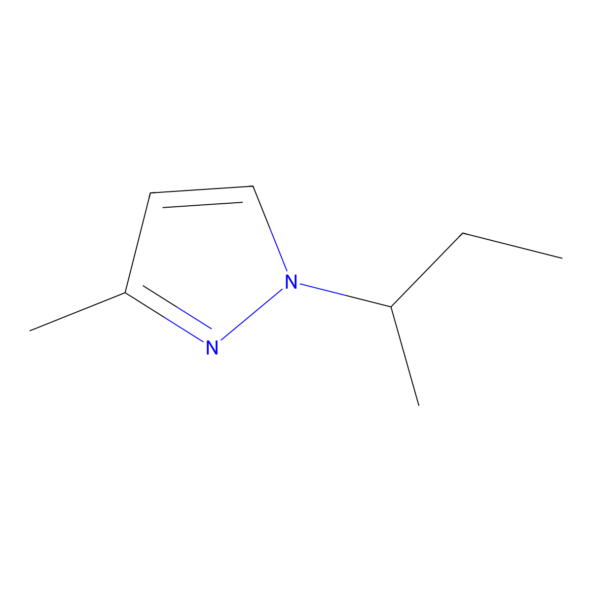 1-(butan-2-yl)-3-methyl-1H-pyrazole molecular structure, CAS 1172938-74-7