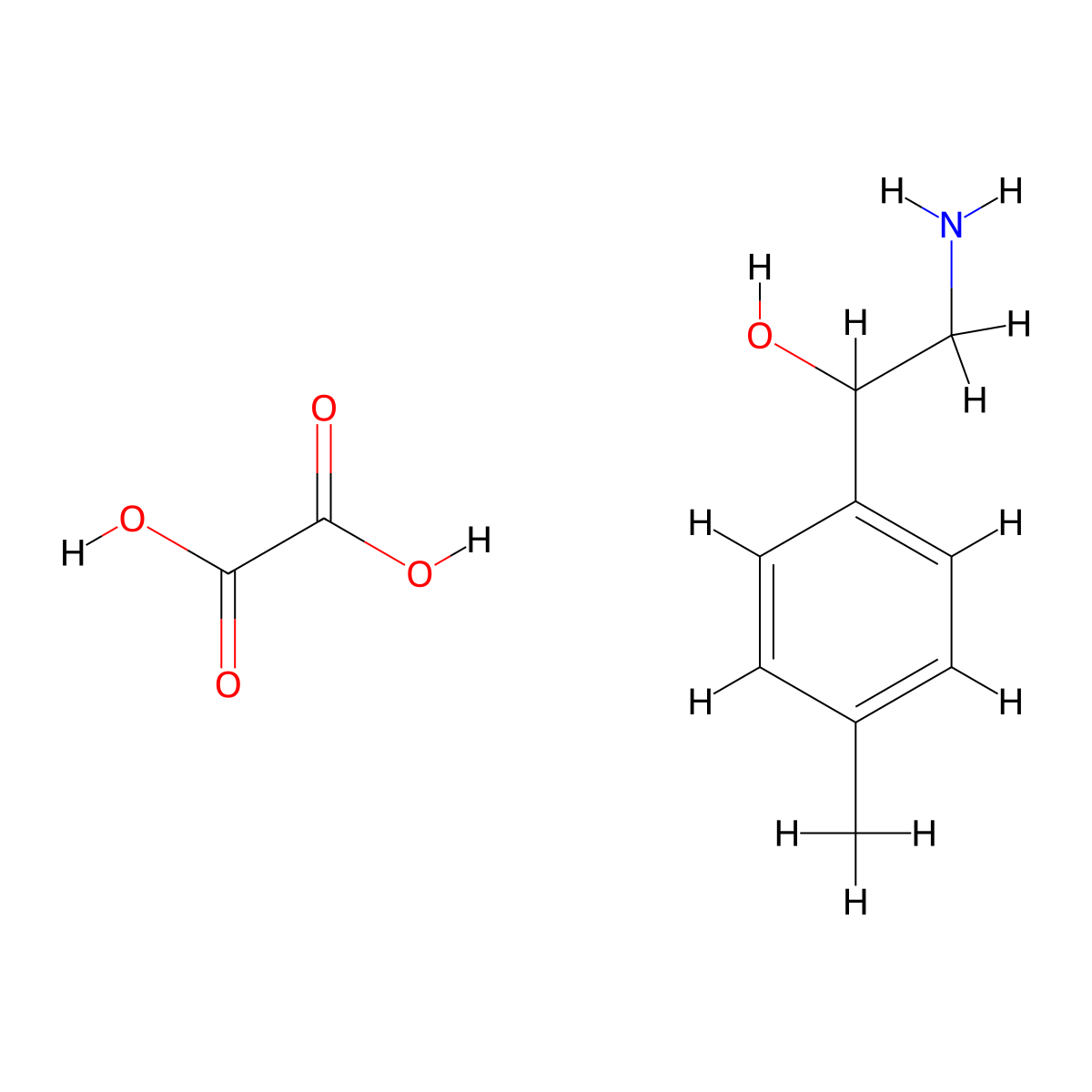 2-Hydroxy-2-(4-methylphenyl)ethylamine oxalate molecular structure, CAS 1172939-60-4