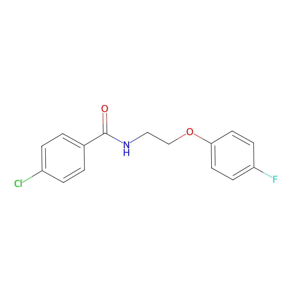 4-chloro-N-(2-(4-fluorophenoxy)ethyl)benzamide molecular structure, CAS 1172940-28-1