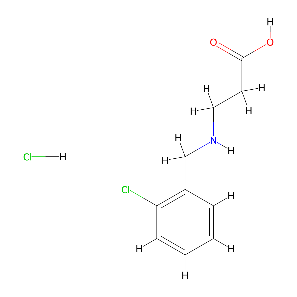 3-{[(2-Chlorophenyl)methyl]amino}propanoic acid hydrochloride molecular structure, CAS 1172940-80-5