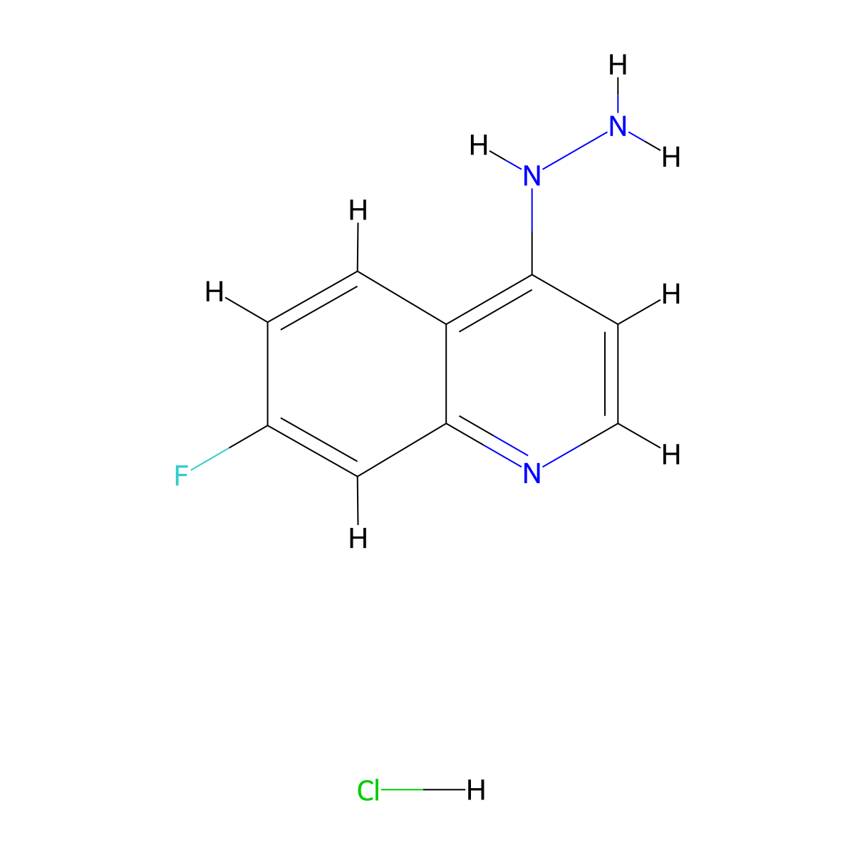 7-Fluoro-4-hydrazinylquinoline hydrochloride molecular structure, CAS 1172943-36-0