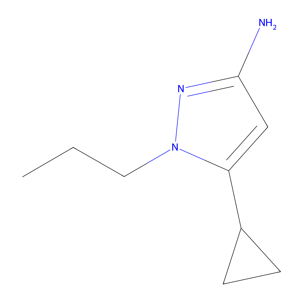 5-cyclopropyl-1-propyl-1H-pyrazol-3-amine molecular structure, CAS 1172943-41-7