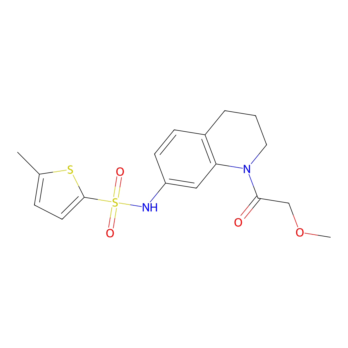 N-(1-(2-methoxyacetyl)-1,2,3,4-tetrahydroquinolin-7-yl)-5-methylthiophene-2-sulfonamide molecular structure, CAS 1172943-81-5