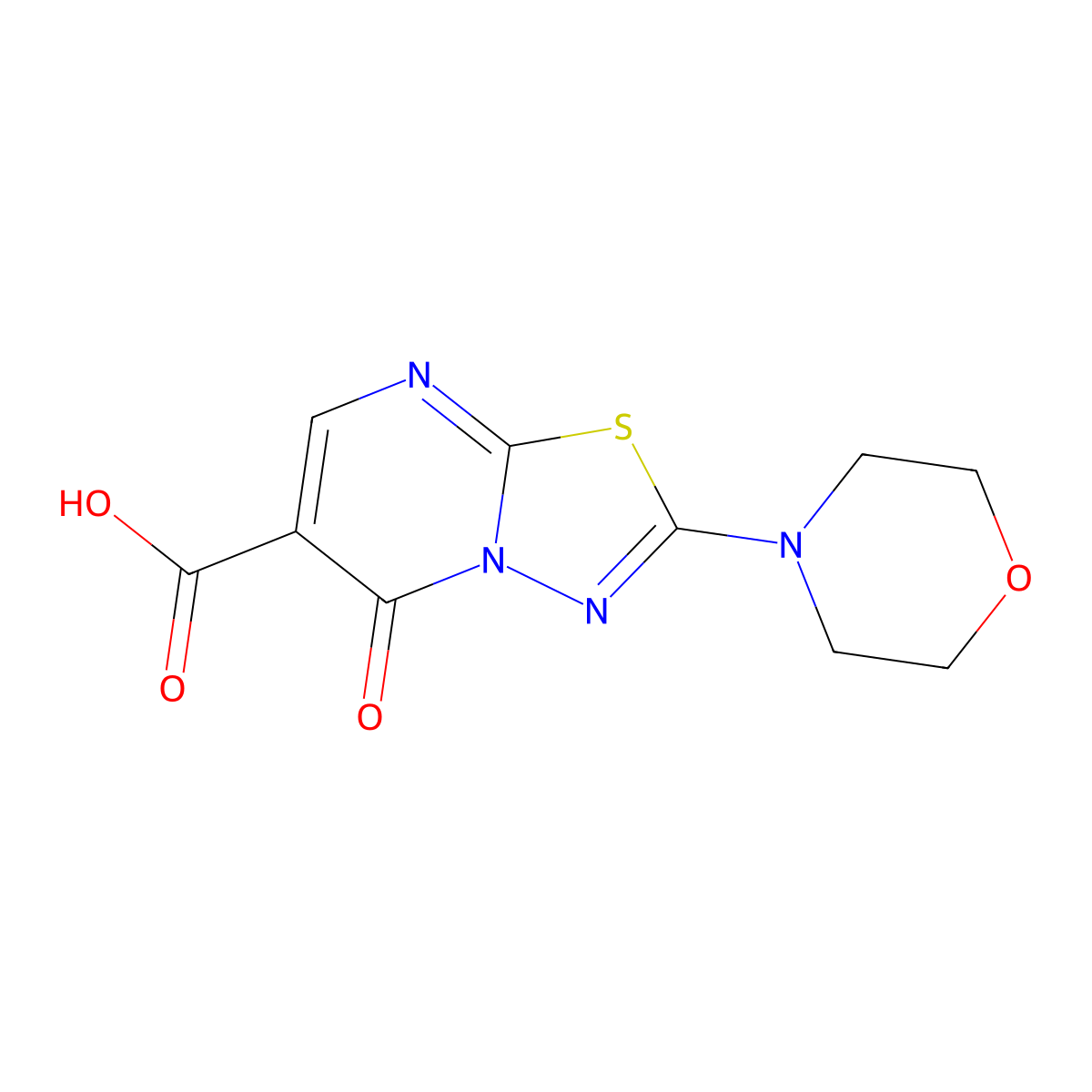 2-Morpholin-4-yl-5-oxo-5H-[1,3,4]thiadiazolo[3,2-a]pyrimidine-6-carboxylic acid molecular structure, CAS 1172951-03-9