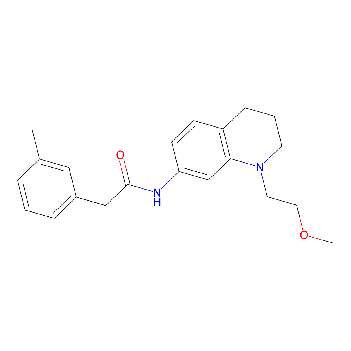 N-(1-(2-methoxyethyl)-1,2,3,4-tetrahydroquinolin-7-yl)-2-(m-tolyl)acetamide molecular structure, CAS 1172951-39-1