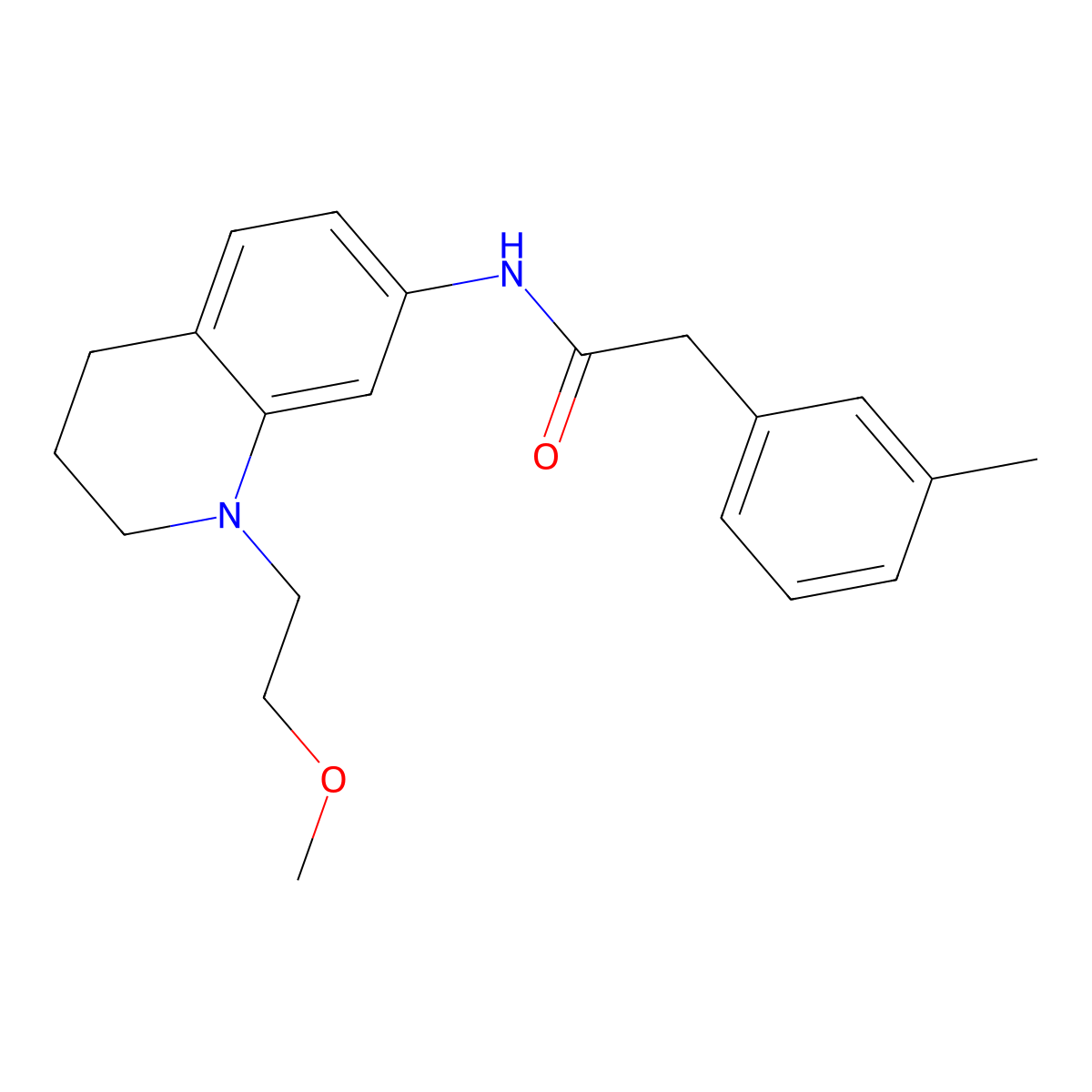 N-(1-(2-methoxyethyl)-1,2,3,4-tetrahydroquinolin-7-yl)-2-(m-tolyl)acetamide molecular structure, CAS 1172951-39-1