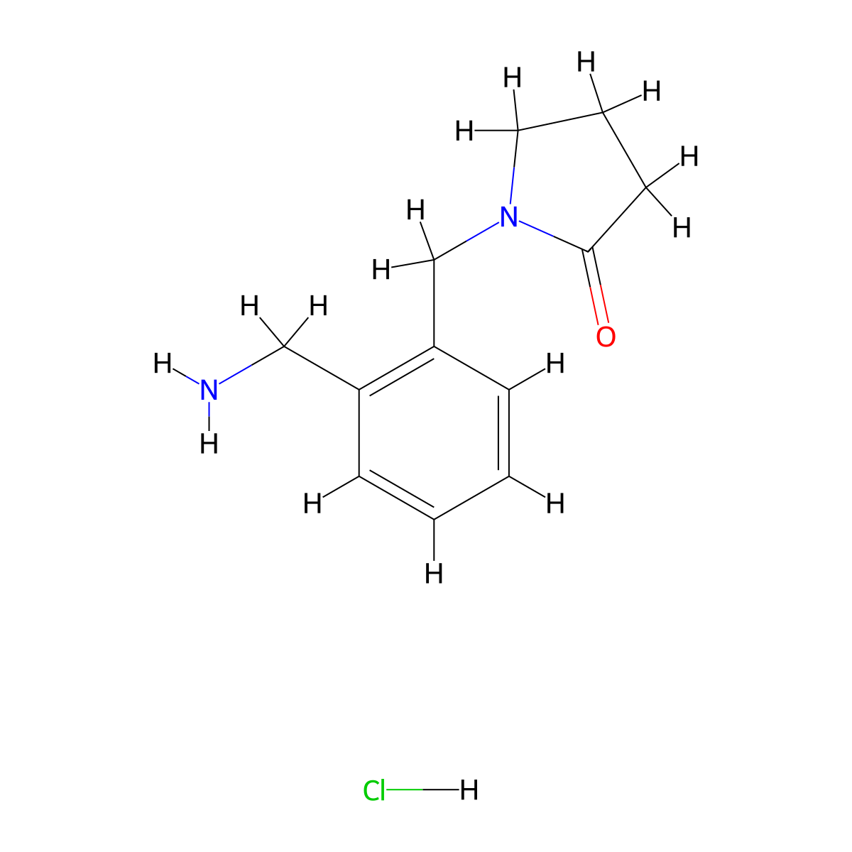 1-{[2-(Aminomethyl)phenyl]methyl}pyrrolidin-2-one hydrochloride molecular structure, CAS 1172953-70-6