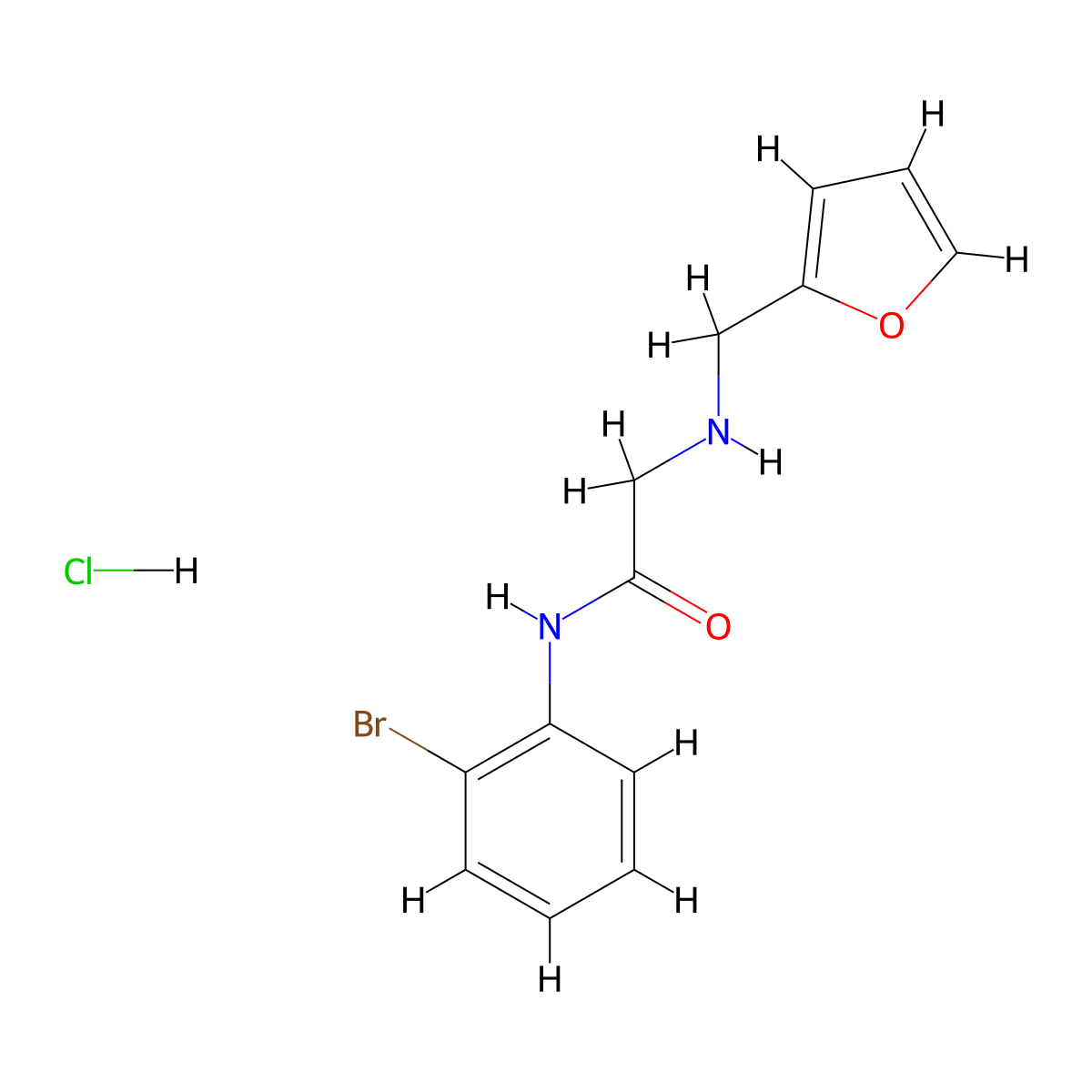 N-(2-bromophenyl)-2-[(furan-2-ylmethyl)amino]acetamide hydrochloride molecular structure, CAS 1172963-49-3