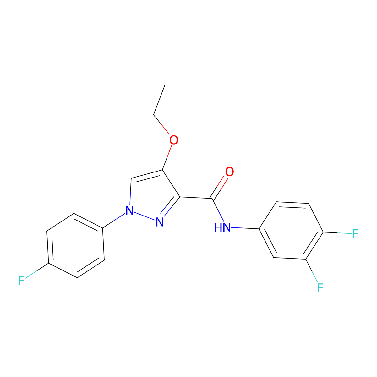 N-(3,4-difluorophenyl)-4-ethoxy-1-(4-fluorophenyl)-1H-pyrazole-3-carboxamide molecular structure, CAS 1172963-86-8