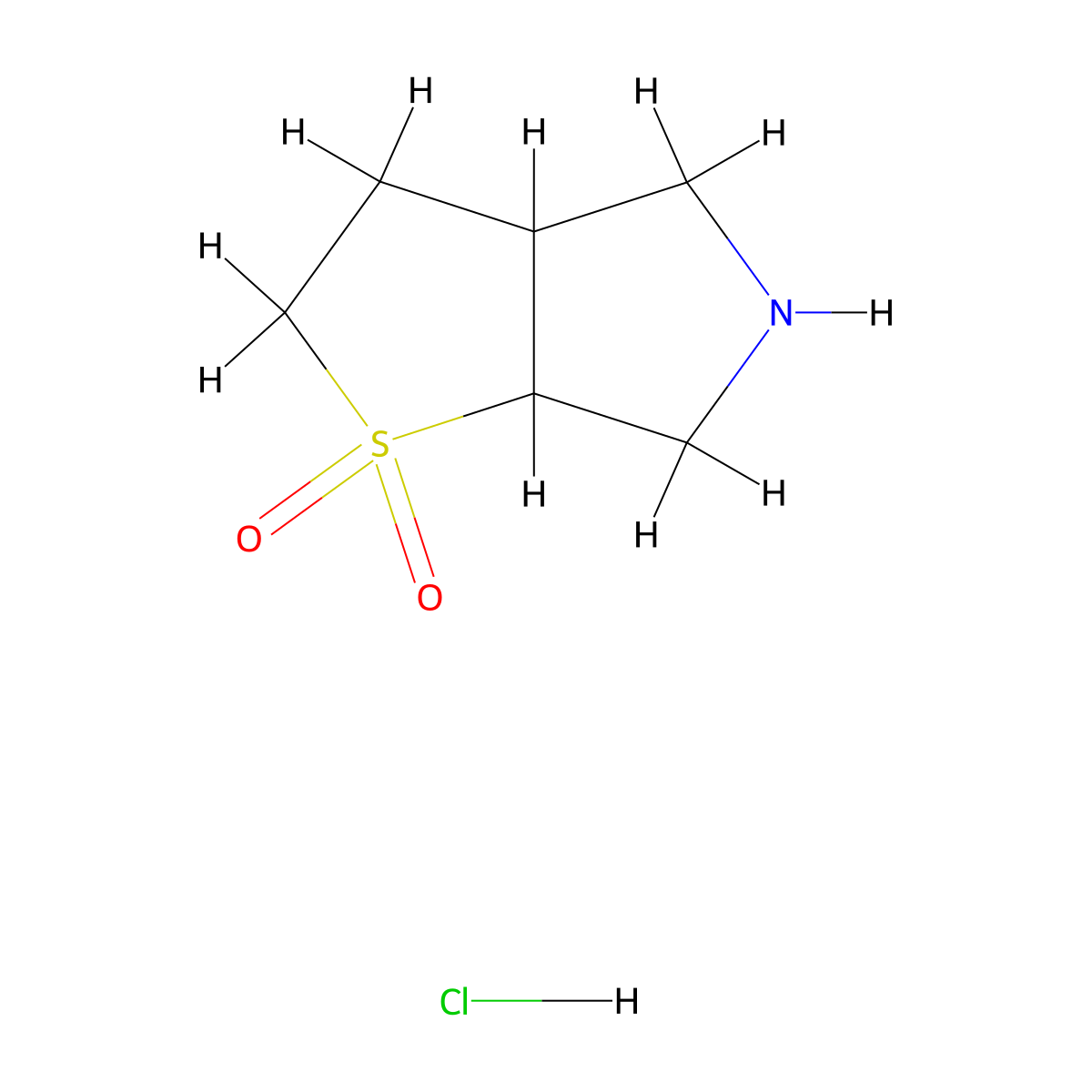 hexahydro-2H-1lambda6-thieno[2,3-c]pyrrole-1,1-dione hydrochloride molecular structure, CAS 1172964-41-8