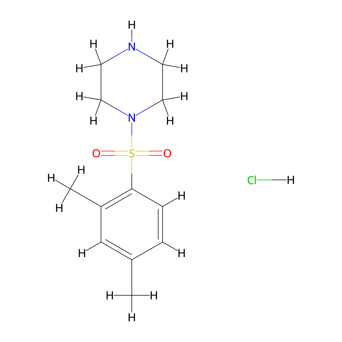 1-(2,4-Dimethylbenzenesulfonyl)piperazine hydrochloride molecular structure, CAS 1172964-57-6