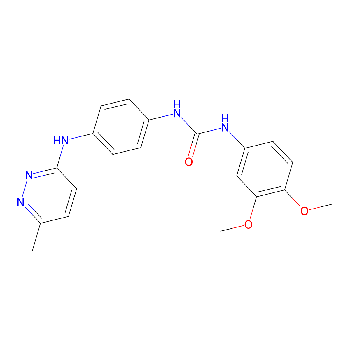 1-(3,4-Dimethoxyphenyl)-3-(4-((6-methylpyridazin-3-yl)amino)phenyl)urea molecular structure, CAS 1172968-20-5
