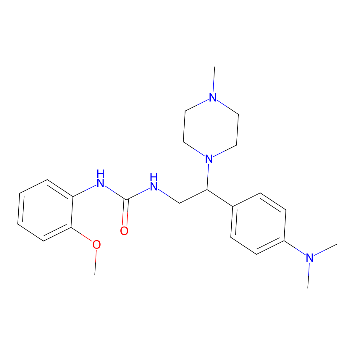 1-{2-[4-(Dimethylamino)phenyl]-2-(4-methylpiperazin-1-yl)ethyl}-3-(2-methoxyphenyl)urea molecular structure, CAS 1172972-78-9