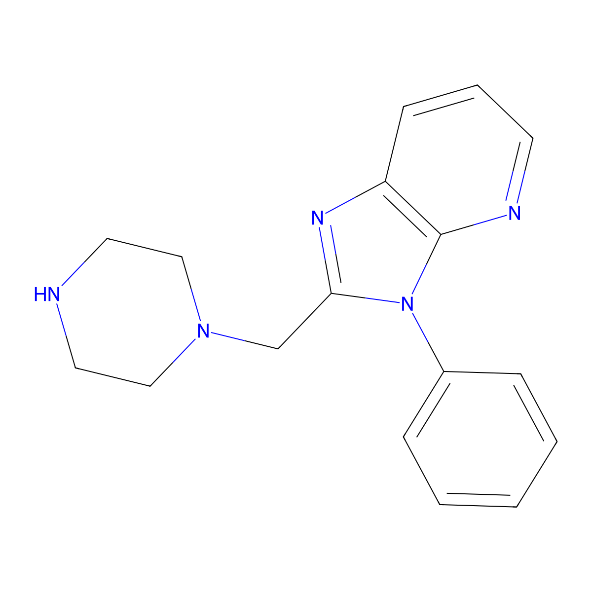 3-Phenyl-2-(piperazin-1-ylmethyl)-3H-imidazo[4,5-b]pyridine molecular structure, CAS 1172973-22-6