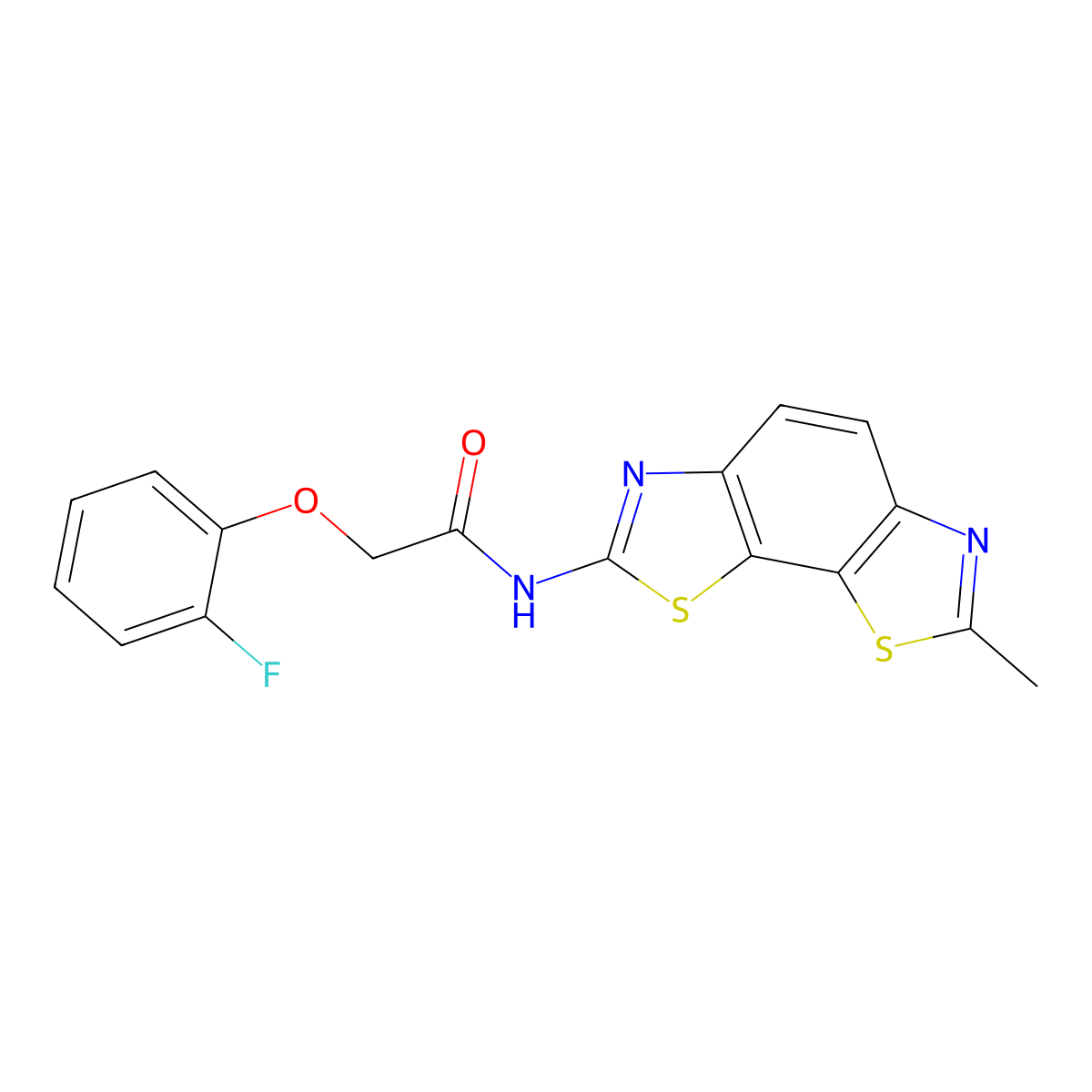 2-(2-fluorophenoxy)-N-(7-methylbenzo[1,2-d:4,3-d']bis(thiazole)-2-yl)acetamide molecular structure, CAS 1172982-10-3