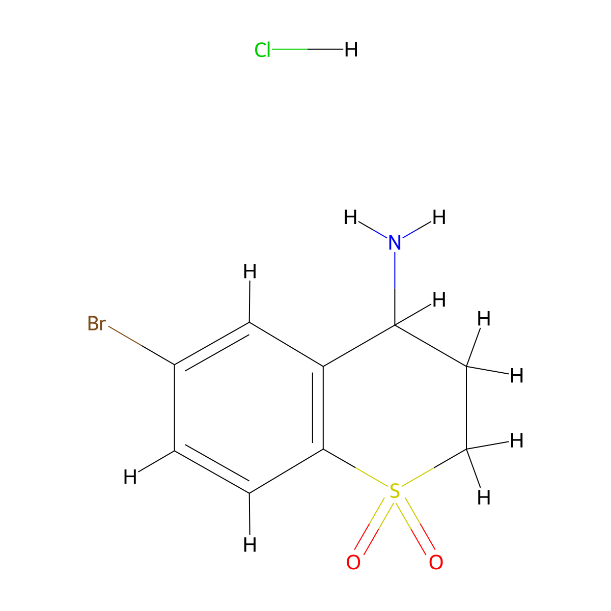 4-Amino-6-bromothiochroman 1,1-dioxide hydrochloride molecular structure, CAS 1172986-17-2