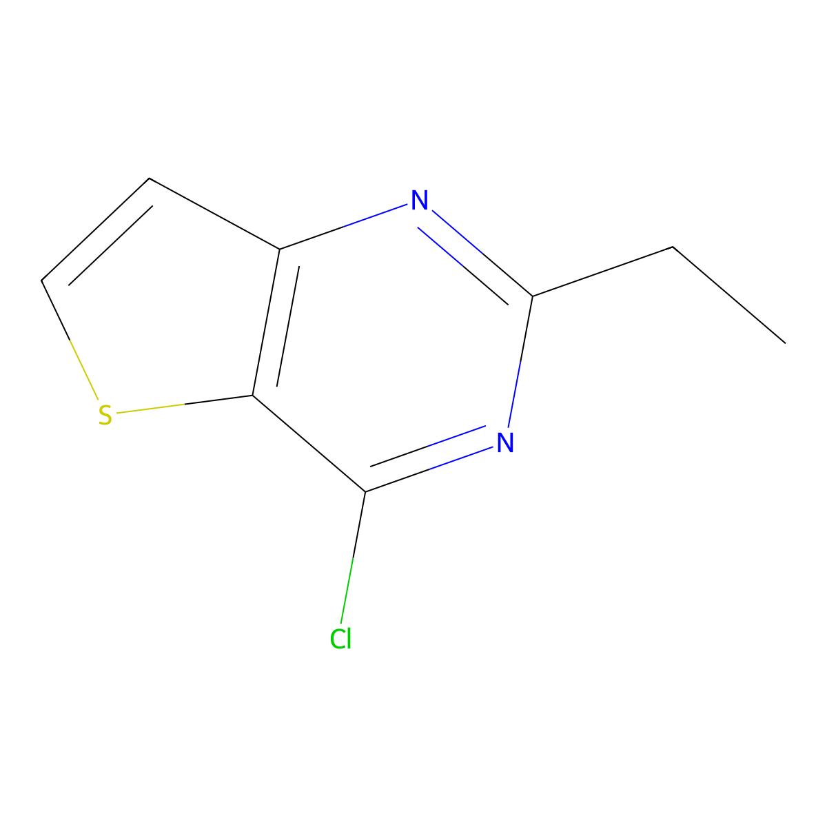4-Chloro-2-ethylthieno(3,2-d)pyrimidine molecular structure, CAS 117299-62-4