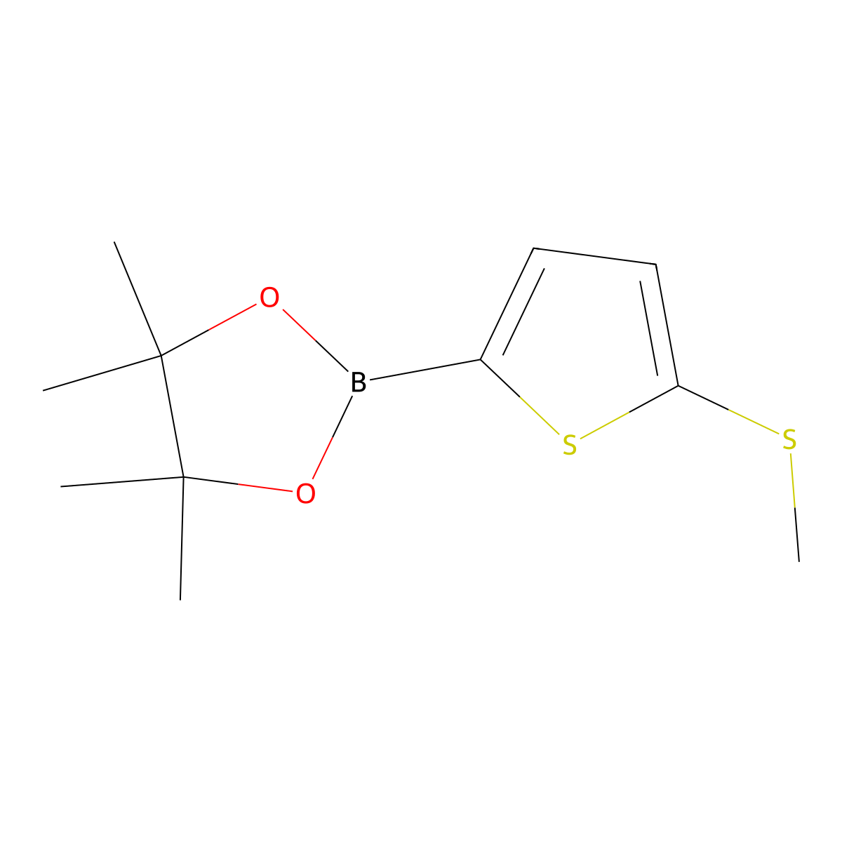 4,4,5,5-Tetramethyl-2-(5-(methylthio)thiophen-2-YL)-1,3,2-dioxaborolane molecular structure, CAS 1172999-13-1