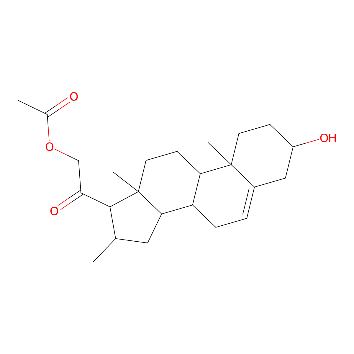 3beta,21-Dihydroxy-16alpha-methylpregn-5-en-20-one 21-acetate molecular structure, CAS 1173-09-7