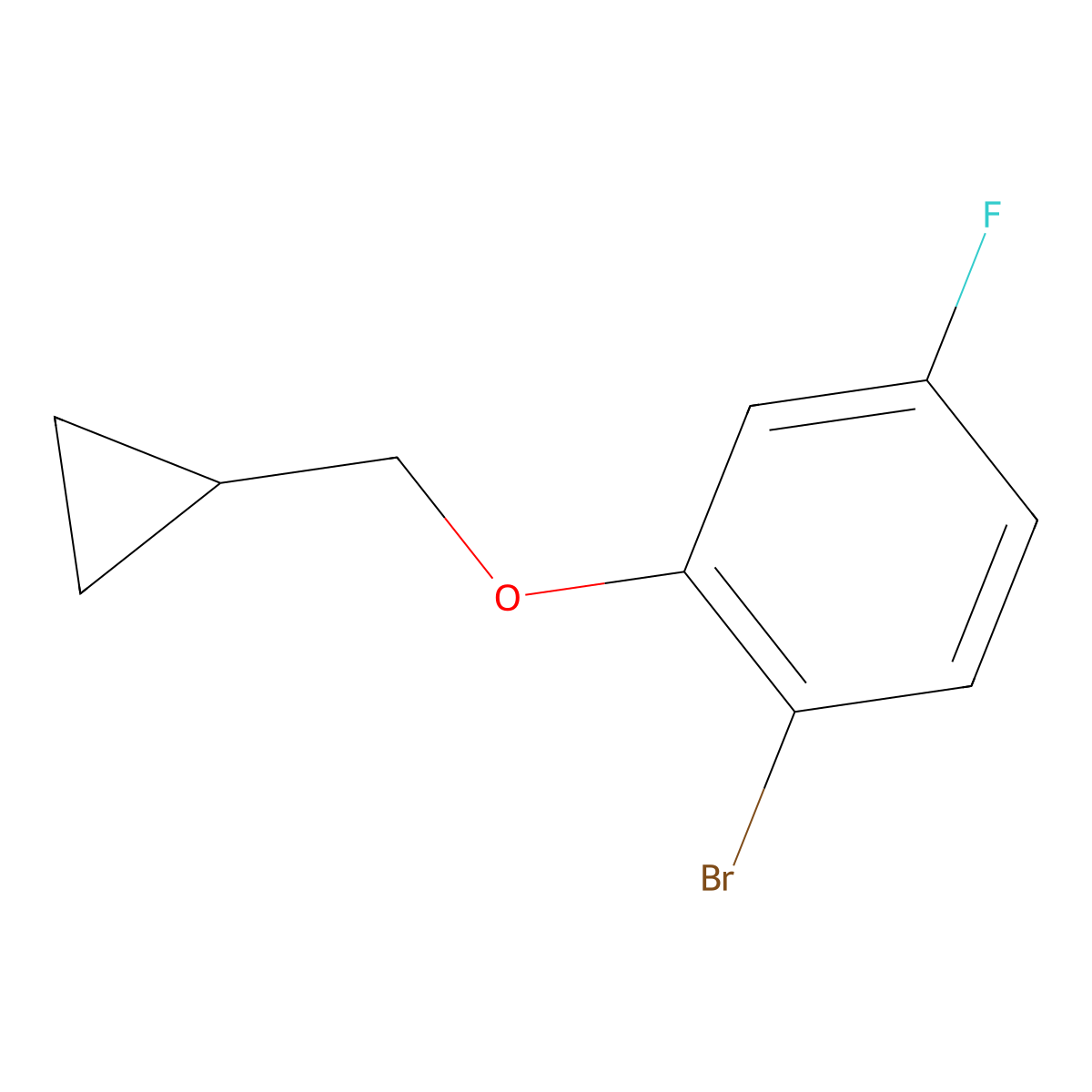 1-Bromo-2-(cyclopropylmethoxy)-4-fluorobenzene molecular structure, CAS 1173006-34-2