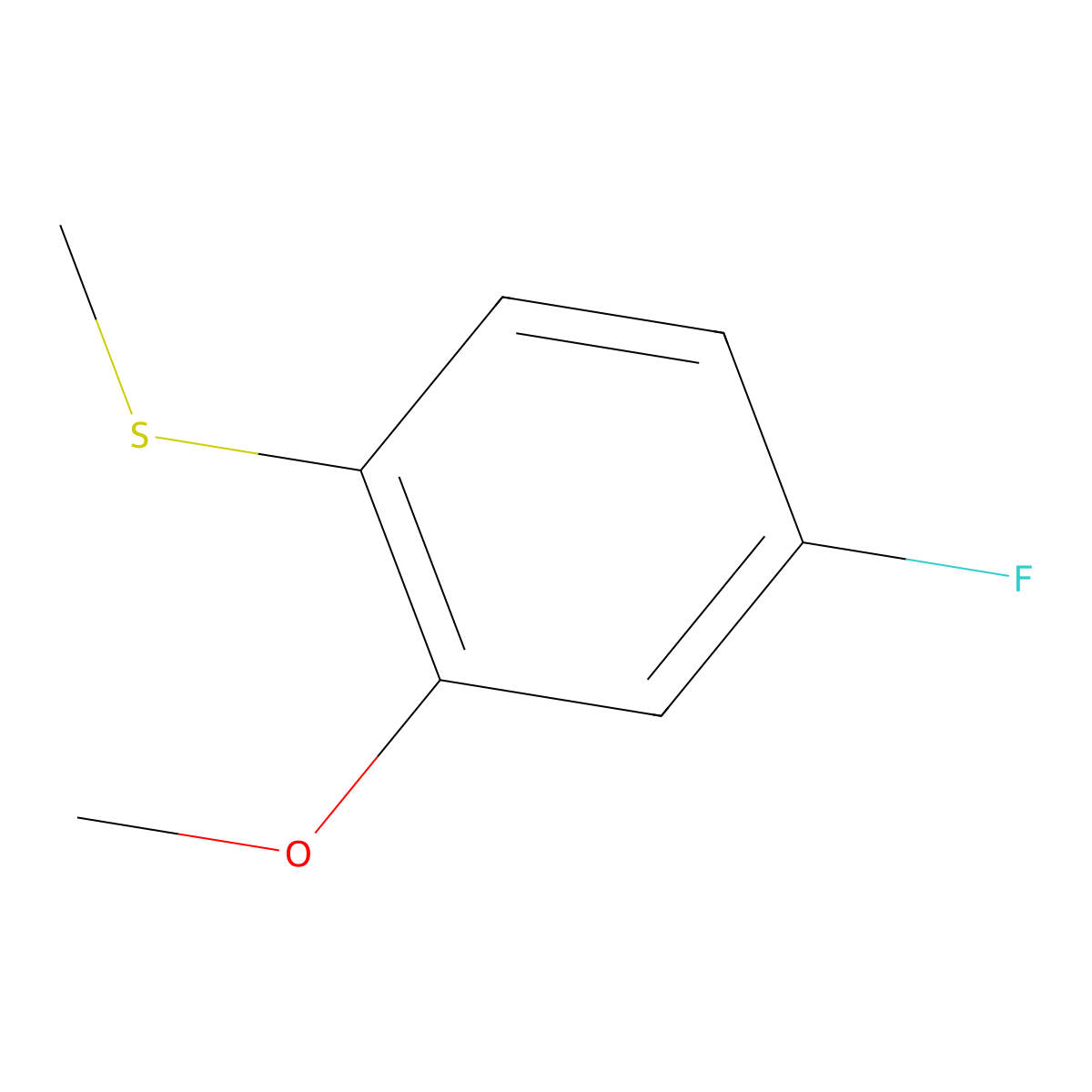 4-Fluoro-2-methoxy-1-(methylsulfanyl)benzene molecular structure, CAS 1173006-35-3