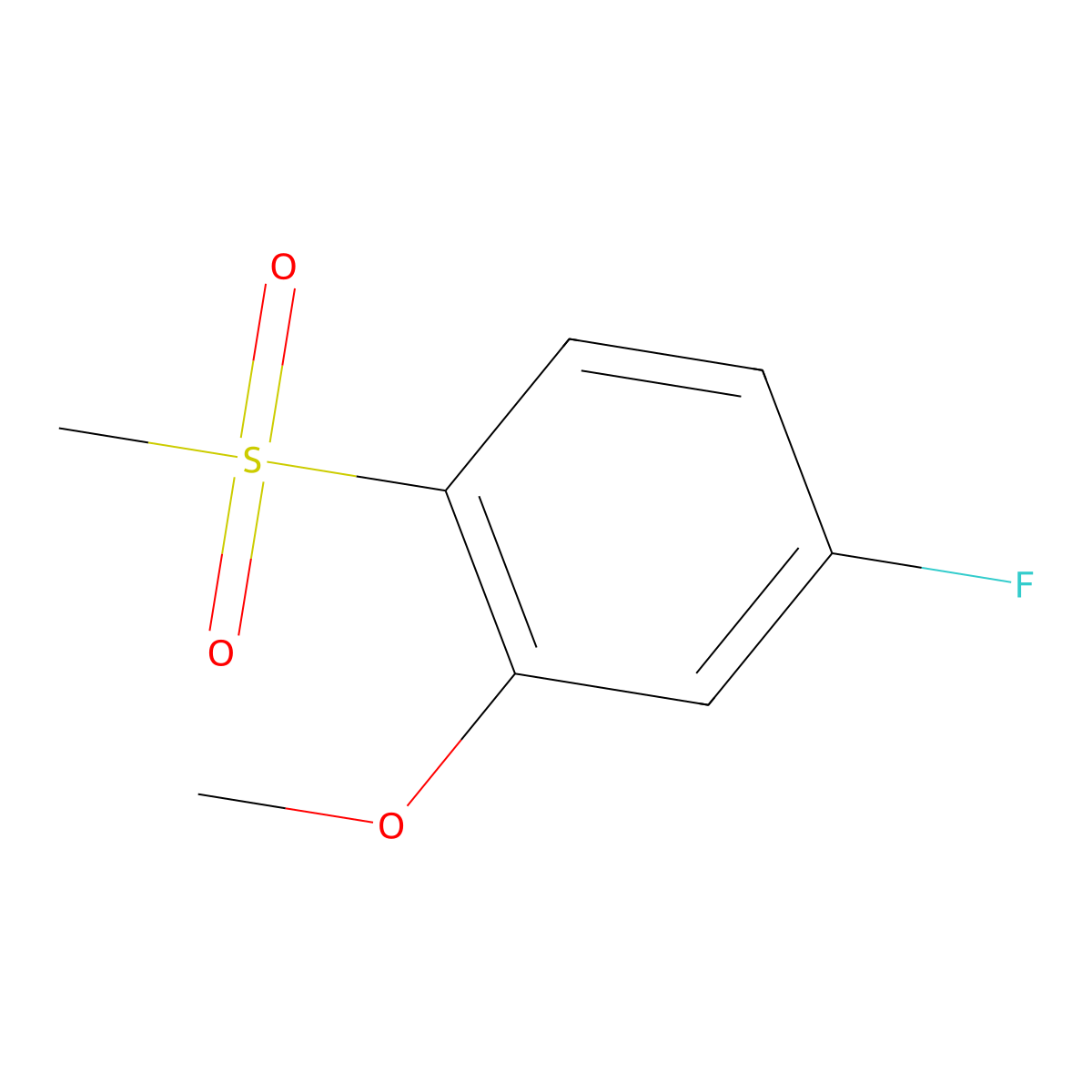 4-Fluoro-2-methoxy-1-(methylsulfonyl)benzene molecular structure, CAS 1173006-36-4