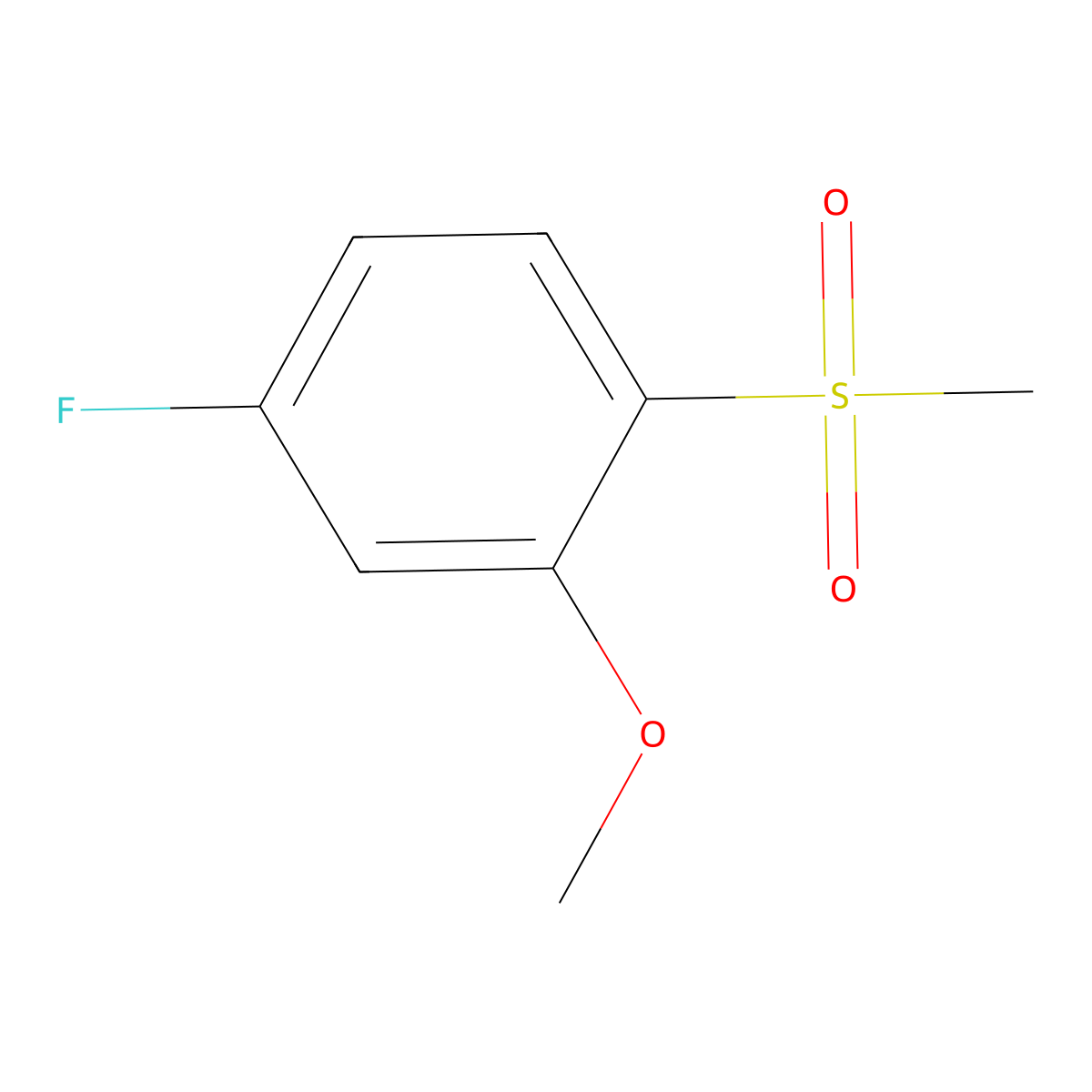 4-Fluoro-2-methoxy-1-(methylsulfonyl)benzene molecular structure, CAS 1173006-36-4