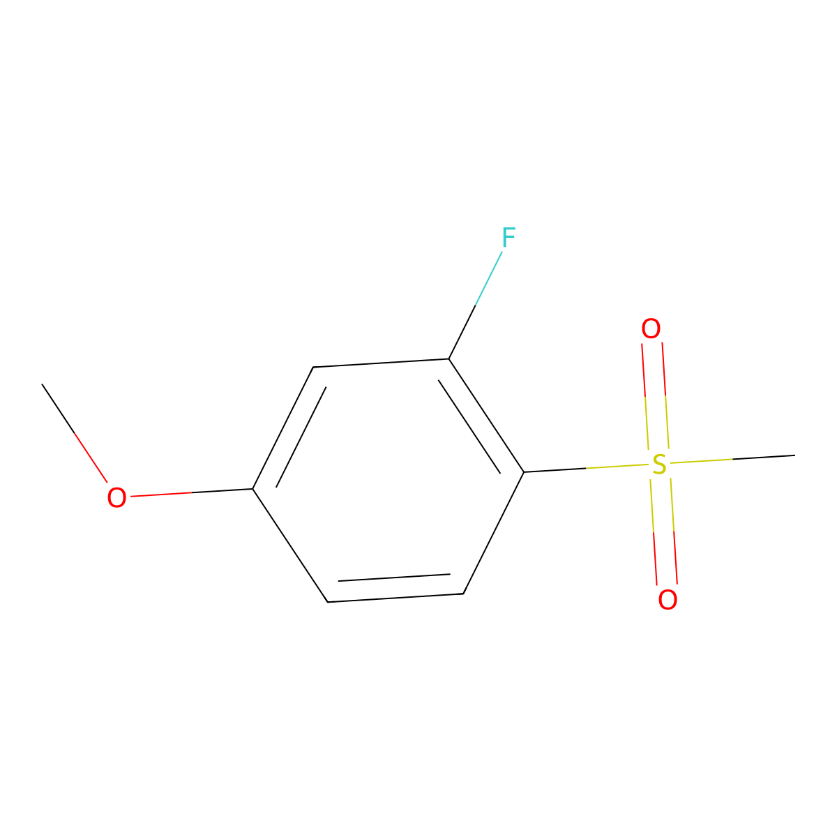 2-Fluoro-4-methoxy-1-(methylsulfonyl)benzene molecular structure, CAS 1173006-37-5