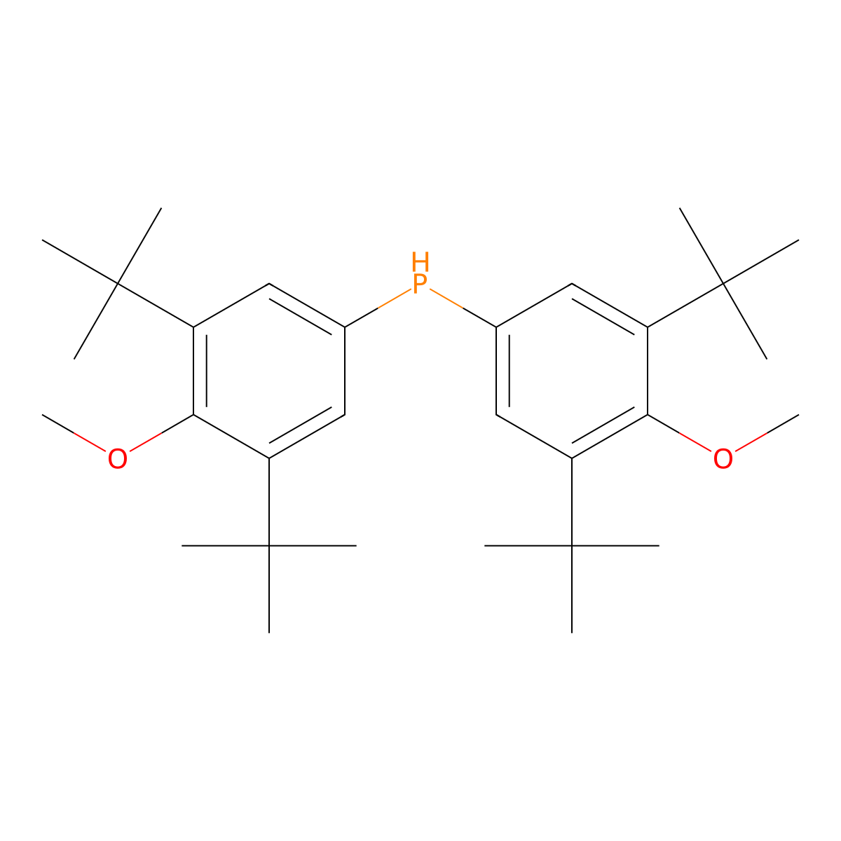 Bis(3,5-di-tert-butyl-4-methoxyphenyl)phosphane molecular structure, CAS 1173023-24-9